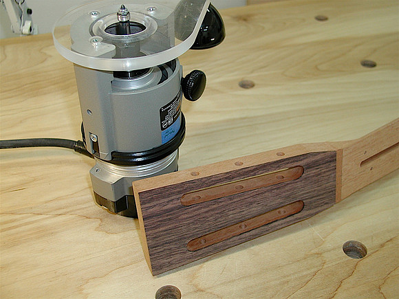 Peghead Slots Opened with Router