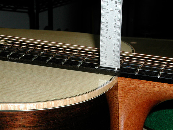Checking Action at 12th Fret (2/32" Treble, 3/32" Base)